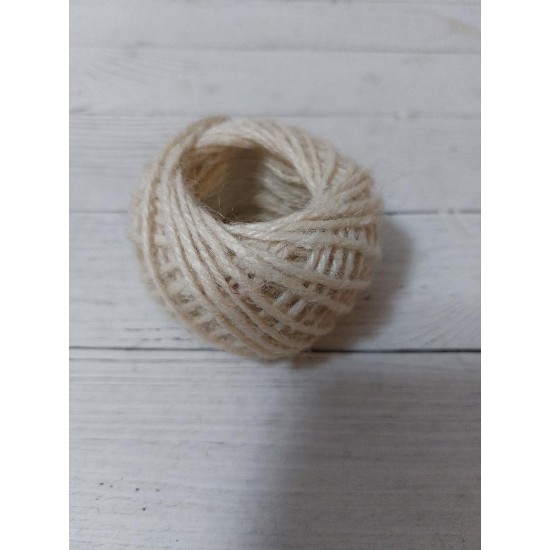 Шпагат джутовый 2 мм цв. белый, цена за 10 м